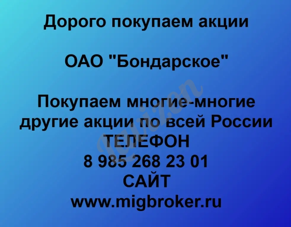 Покупка акций «Бондарское»