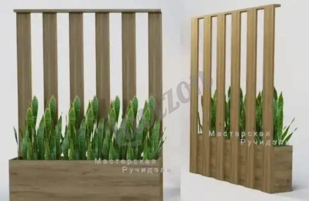 Мобильное кашпо с перегородкой