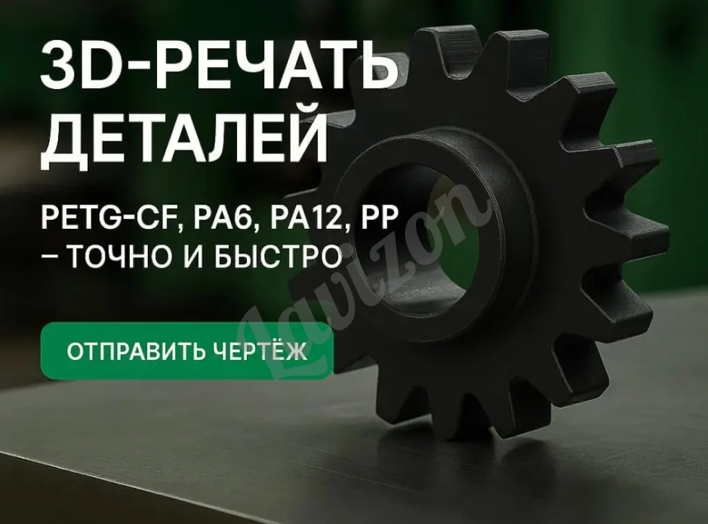 Нужна деталь для ремонта, прототип или уникальный подарок? Напечатаем для вас из прочного пластика (ABS, PETG) с точностью до 0.1 мм.