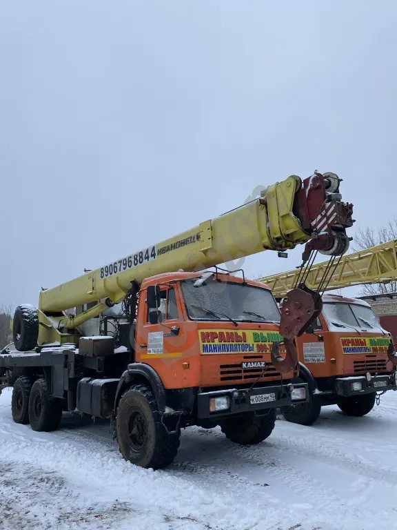 Аренда и услуги автокрана-вездехода, 25 т, 33 м, с гуськом 7 м
